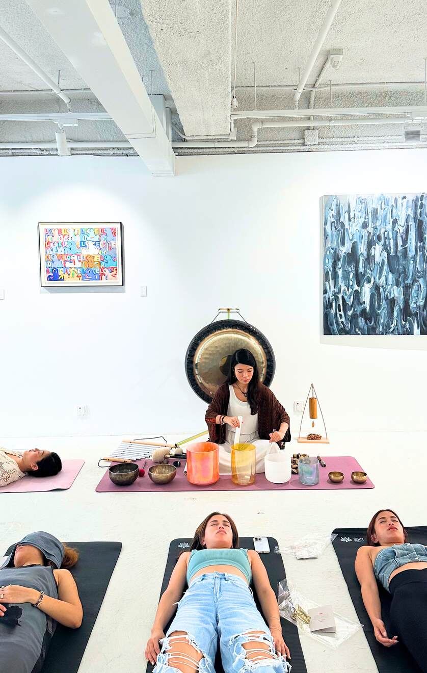 Sound performance at a brand relaunch in a gallery